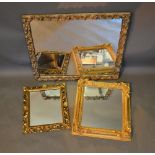 A Rectangular Gilt Framed Wall Mirror, together with another similar smaller Florentine wall mirror,