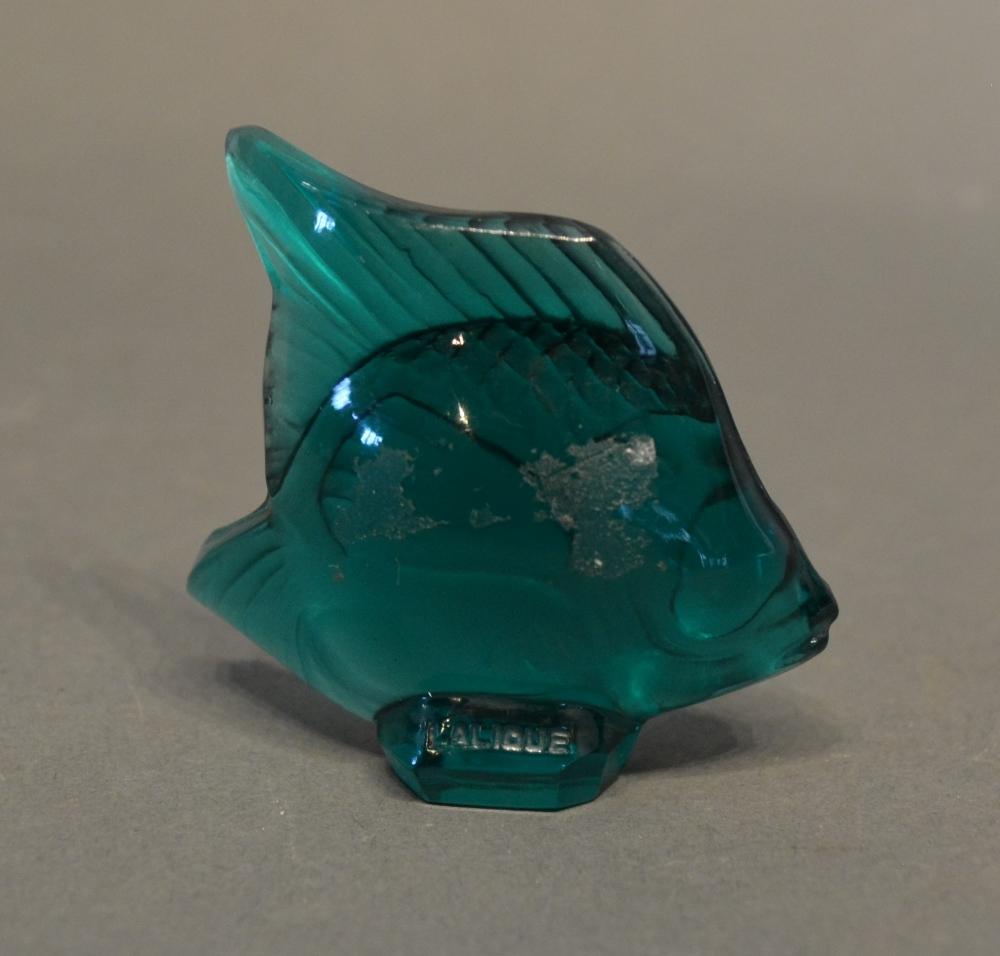 A Small Lalique Green Glass Model Of A Fish, 4.5cm tall - Image 2 of 2