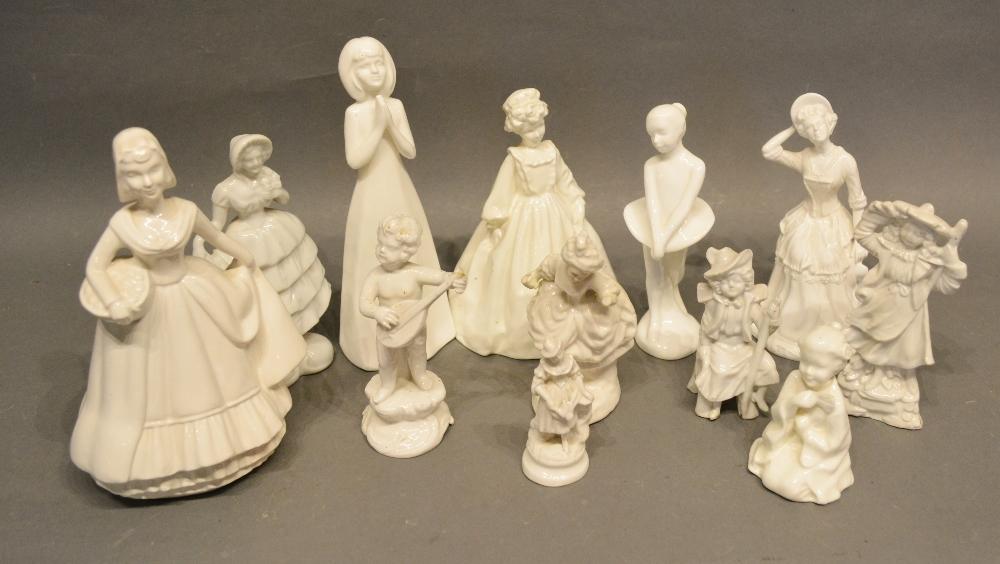 A Royal Doulton Figure 'First Lessons' together with various other porcelain figures