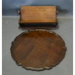 A 19th Century Mahogany Tray Of Shaped Outline, 57cm diameter, together with a late Victorian oak