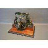 A Half Beam Engine On Rectangular Wooden Plinth, 37cm by 26cm