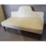 A Victorian Upholstered Hall Seat With A Shaped Button Upholstered Back above a stuff-over seat,