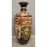 A Japanese Cloisonne Large Octagonal Vase, Decorated In Polychrome Enamels, 45cm tall
