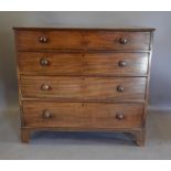 A Victorian Mahogany Straight Front Chest, The Reeded Cross-Banded Top Above Four Long Drawers