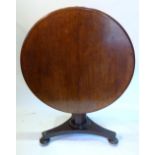 A Victorian Mahogany Centre Table The Circular Moulded Top above an octagonal tapering column,
