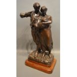 Frederick Pegram, 1870 - 1937 England, Couple With Baby, a patinated bronze sculpture, signed 38cm