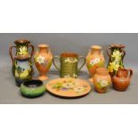 A Collection of Torquay Ware to include a pair of Oviform Vases and other related items