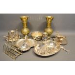 A Small Collection of Silver Plated Items to include a Six Division Toast Rack, together with a pair