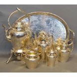 A Victorian Silver Six Piece Tea and Coffee Service by Joseph Albert Horace and Ethelbert Savory,