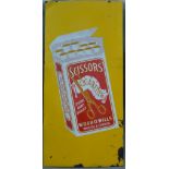 An Early Large Enamel Advertising Sign, Scissors Cigarettes, 175 x 83cm
