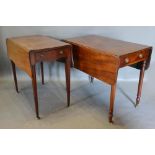 A 19th Century Mahogany Pembroke Table with butterfly drop flaps braced upon square tapering legs