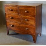 A 19th Century Mahogany Chest, the moulded top above two short and two long drawers with knob