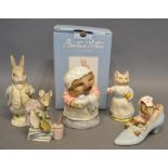 A Beswick Beatrix Potter's Figure, Tabitha Twitchett, together with another similar and three