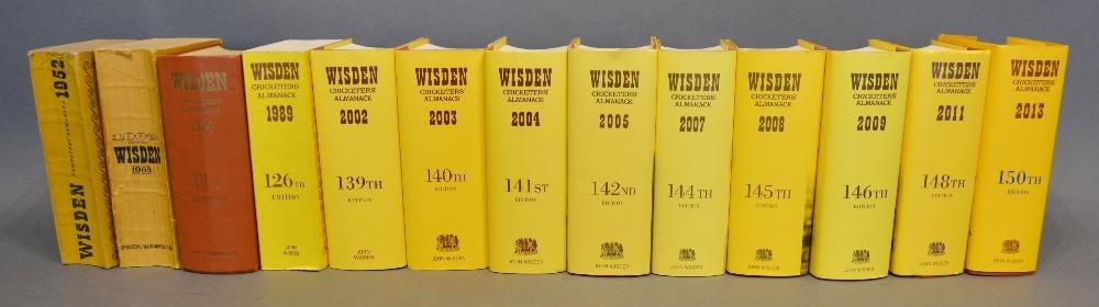 Thirteen Volumes, Wisden Cricketer's Almanac, ranging from 1952 up to 2013