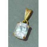 A Large Diamond Pendant of Rectangular Form, claw set, approximately 1.50 carat