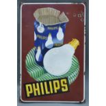 An Early Enamel Advertising Sign for Philips, 57 x 37cm