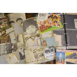 A Collection of Ephemera to include postcards, cigarette cards and a Beatles scrap album