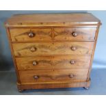A Victorian Mahogany Straight Front Chest of two short and three long drawers with knob handles