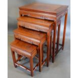 A Chinese Hardwood Quartetto Nest of Occasional Tables