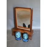 An 18th Century Style Swing Frame Toilet Mirror with Three Drawer Box Base, together with a pair