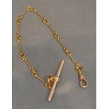 A 15 and 9 Carat Gold Albert Watch Chain, 15ct 5gms and 9ct 6.1gms