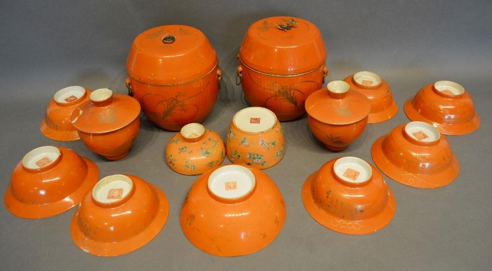 A Chinese Porcelain Service comprising bowls and canisters - Image 5 of 6