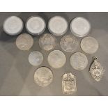 A Set of Four 1oz Silver Australian Commemorative Coins, together with a Victorian crown, a small