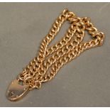 A 9 Carat Gold Double Curb Linked Bracelet with 9 carat gold padlock clasp, 57.6 grams