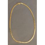 An 18 Carat Gold Flat Link Necklace, 25.1 grammes