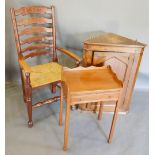 A Mahogany Wash Stand With a Shaped Galleried Top above a frieze drawer raised upon square