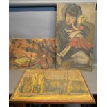 Elizabeth Polunin, 1887 - 1950 'Spring in Russia' 46 x 66 cms together with another by the same
