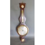 An Early 19th Century Mahogany Wheel Barometer Thermometer inscribed J Nicoletti, Bath Street,
