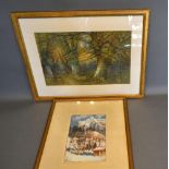 Margaret Theyre, 1897 - 1977, Alpine Scene, Watercolour, 26 x 18 cms, together with another