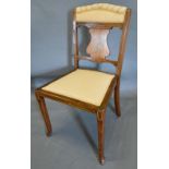 An Edwardian Rosewood Marquetry Inlaid Side Chair