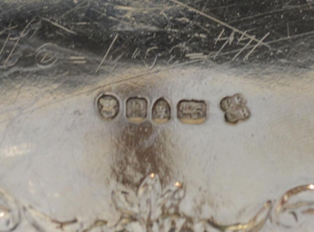 A George III Silver Salver of Shaped Outline with three pierced scroll feet and with central - Image 3 of 3