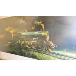 After Cuneo, Large Coloured Print of the King George V Locomotive, 41 x 89cm
