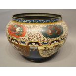 A Japanese Cloisonne Jardiniere decorated in polychrome enamels, 29cm diameter