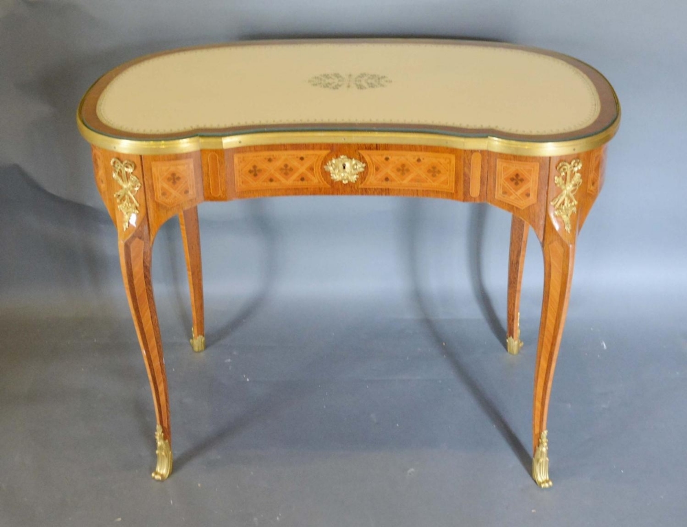 A French Kingwod Marquetry Inlaid and Gilt Metal Mounted Side Table By Gervais Durand, the tooled - Image 2 of 2