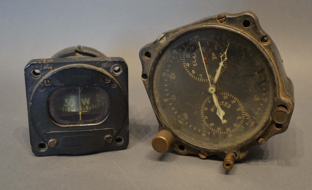 A USAF Type A-10A Aircraft Clock by the Jaeger Watch Company, together with a cockpit pilot's