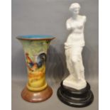 A Royal Bonn Flared Rim Vase, together with a sculpture in the form of Venus
