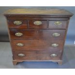 A 19th Century Mahogany Chest of Drawers, the moulded top above three short and long drawers with