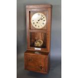 A Gledhill-Brook Time Recorder Clock, oak cased, 114cm high