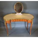 A French Kingwood and Gilt Metal Mounted Dressing Table of kidney form by M Rynck, Paris, the