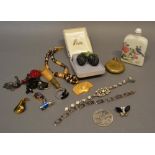 A Small Collection of Costume Jewellery, together with two scent bottles