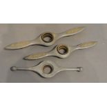 A Set of Three Original Rolex Case Back Removal Tools in the form of propellers