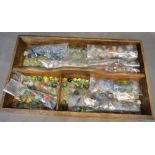 A Collection of Marbles within sectional tray