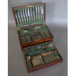 A Silver Plated Canteen of Cutlery by Dixon within fitted mahogany case