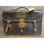 A George VI Leather Attache Case with gilded royal crest, 20 x 30cm