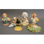 A Beswick Beatrix Potter Figure, Cousin Ribby, together with four other Beatrix Potter figures by