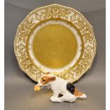 An Early 19th Century Porcelain Cabinet Plate, together with a Royal Doulton model of a dog